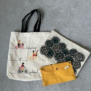 Danica Studio Pouch, Aveda Snap Pouch & Bicycle Tote - Whimsical